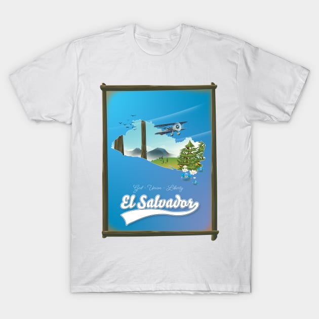 El Salvador travel map T-Shirt by nickemporium1